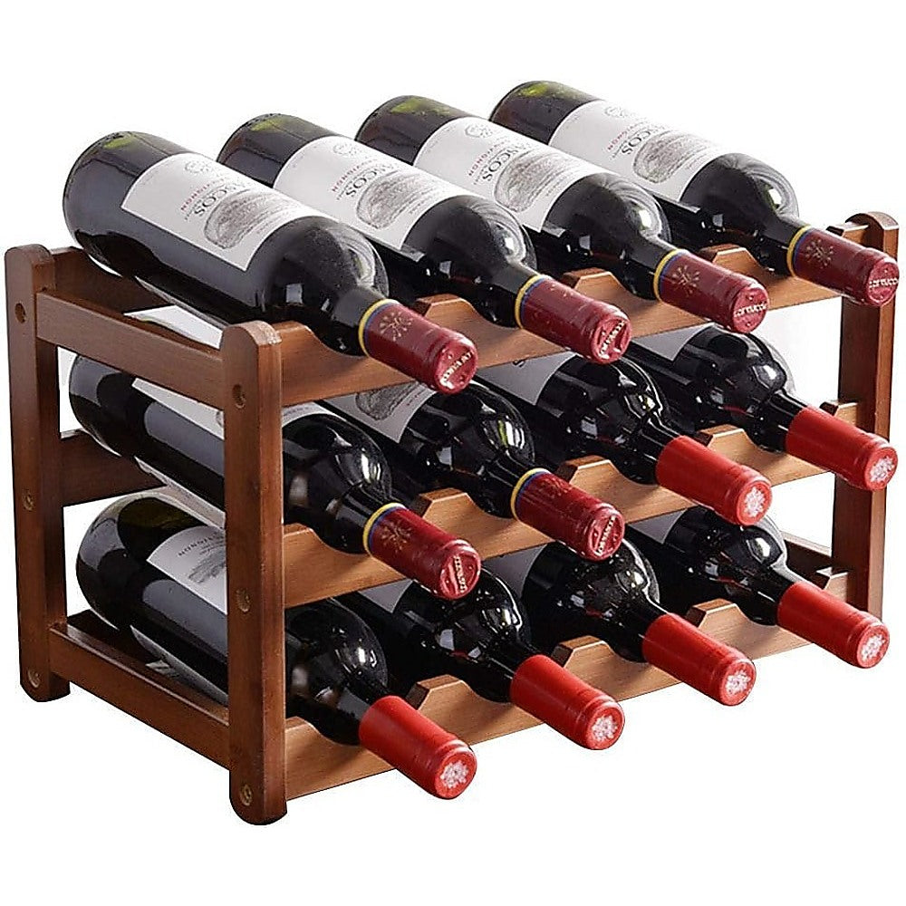 Bamboo Stackable Modular Freestanding Countertop Wine Shelf Rack – Pop ...